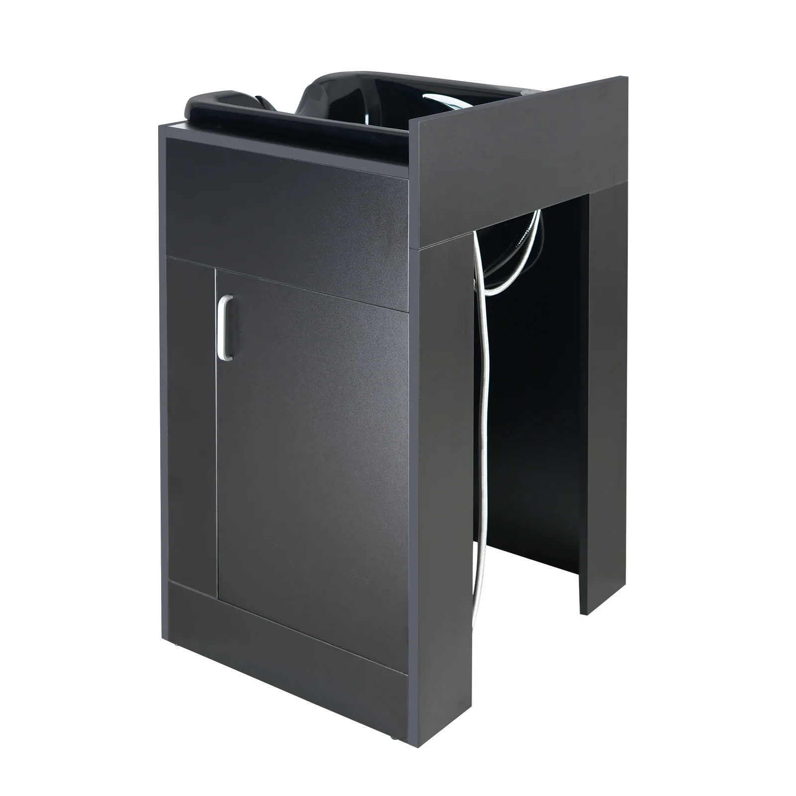 Omysalon Salon Wet Cabinet Station with Shampoo Bowl & Sprayer Faucet - Image 6