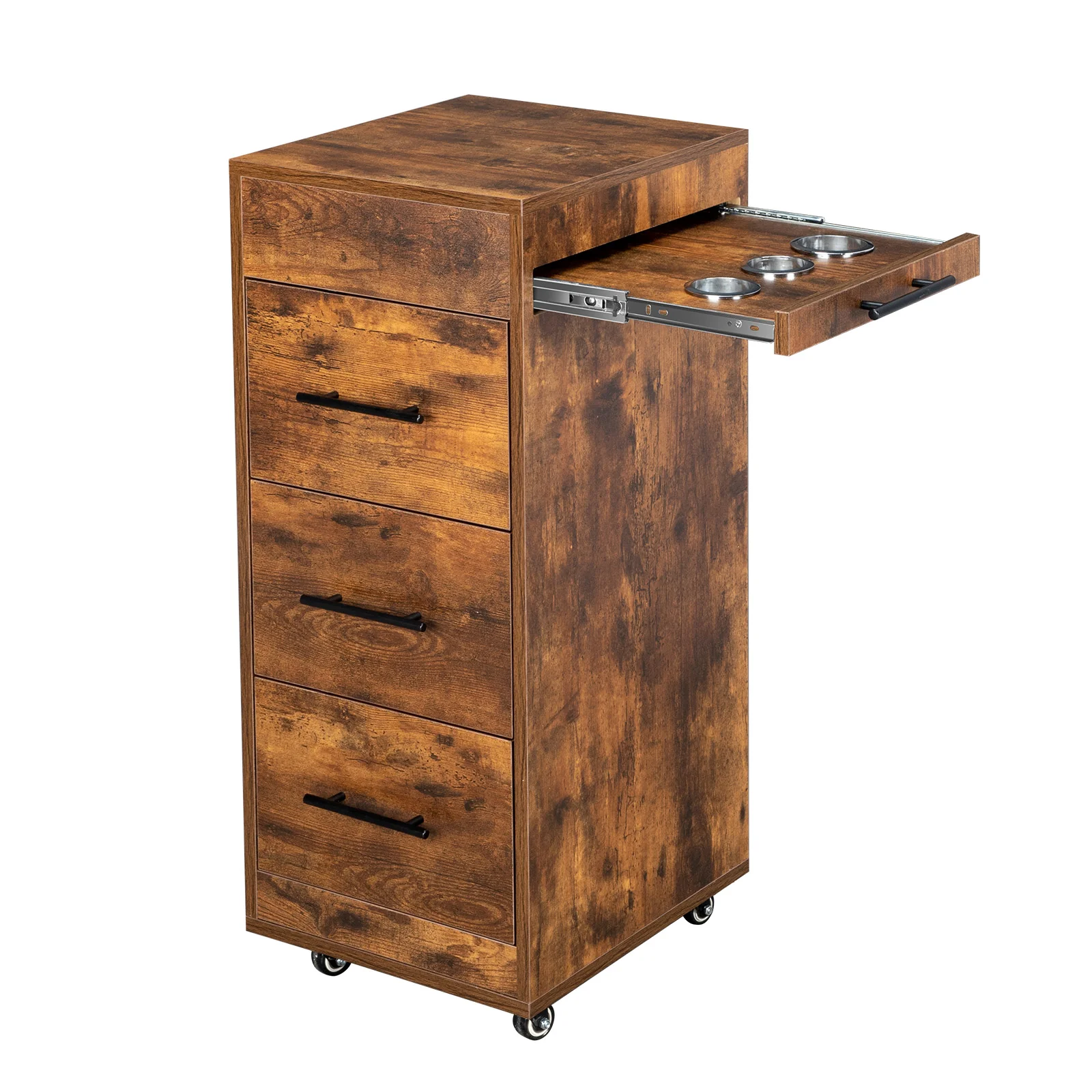 OmySalon ST1601 Wooden Mobile Salon Trolley Cart w/Wheels & 3 Drawers - Image 15